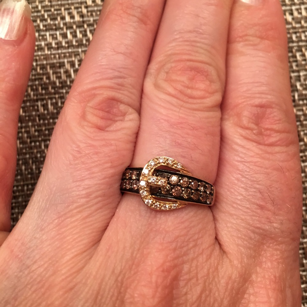 Authentic LeVian Chocolate Diamond Buckle Ring